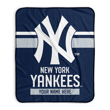 Pixsona New York Yankees Stripes Pixel Fleece Blanket | Personalized | Custom