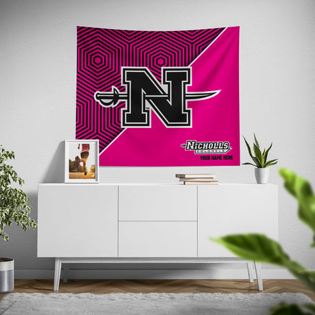 Pixsona Nicholls State Colonels Pink Implosion Tapestry | Personalized | Custom