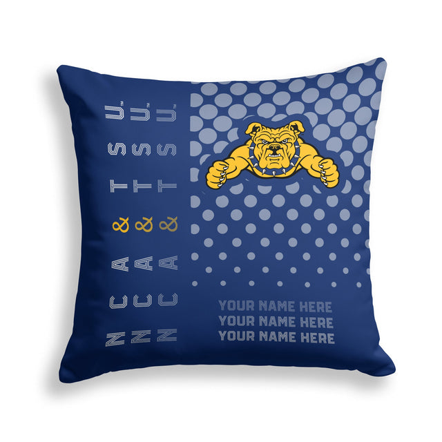 Pixsona North Carolina A&T Aggies Halftone Throw Pillow | Personalized | Custom