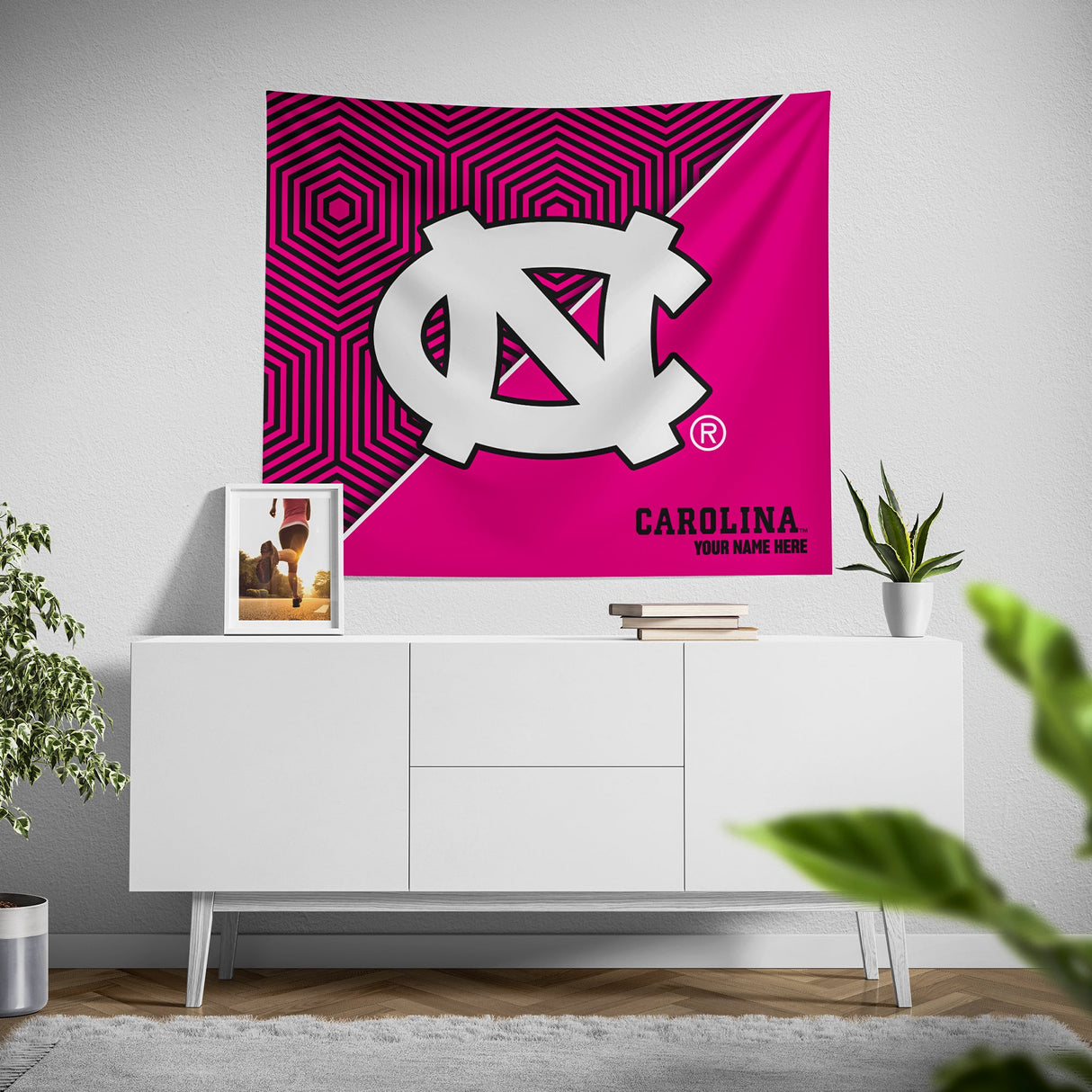 Pixsona North Carolina Tar Heels Pink Implosion Tapestry | Personalized | Custom