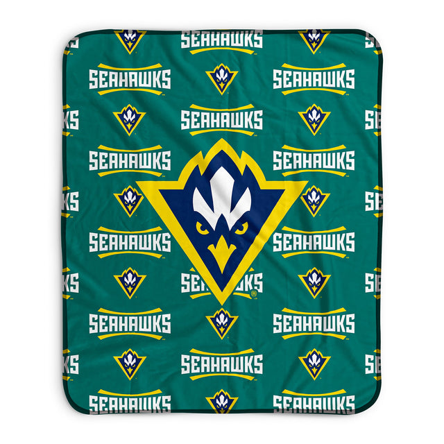 Pixsona North Carolina Wilmington Seahawks Repeat Pixel Fleece Blanket