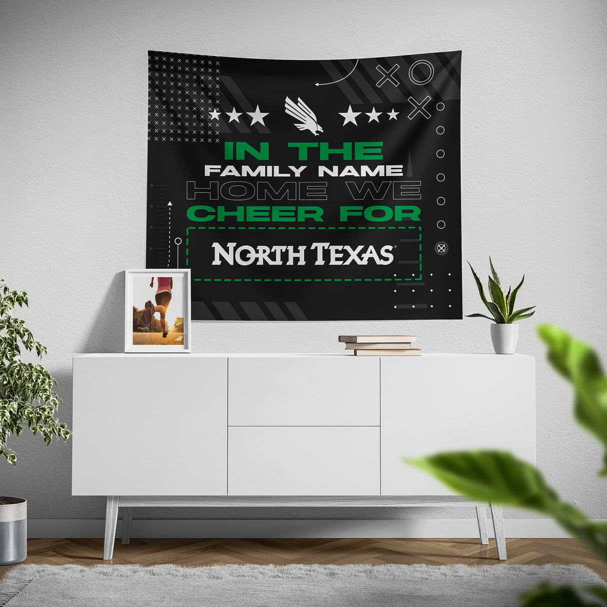 Pixsona North Texas Mean Green Cheer Tapestry | Personalized | Custom