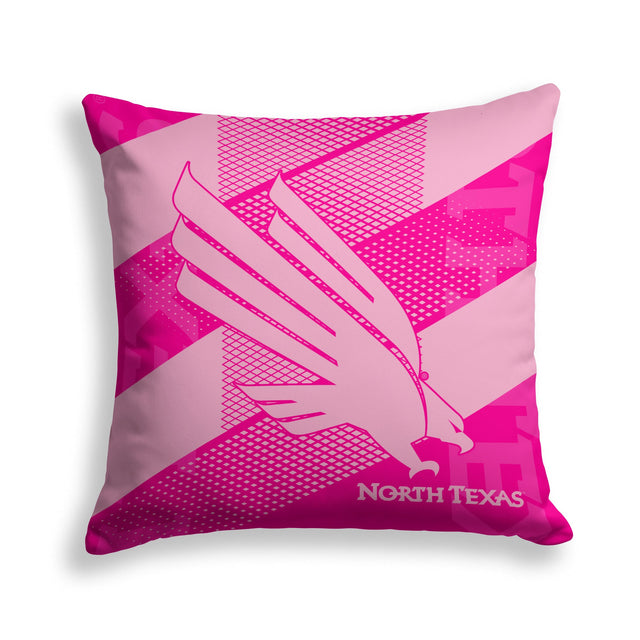 Pixsona North Texas Mean Green Pink Motion Throw Pillow