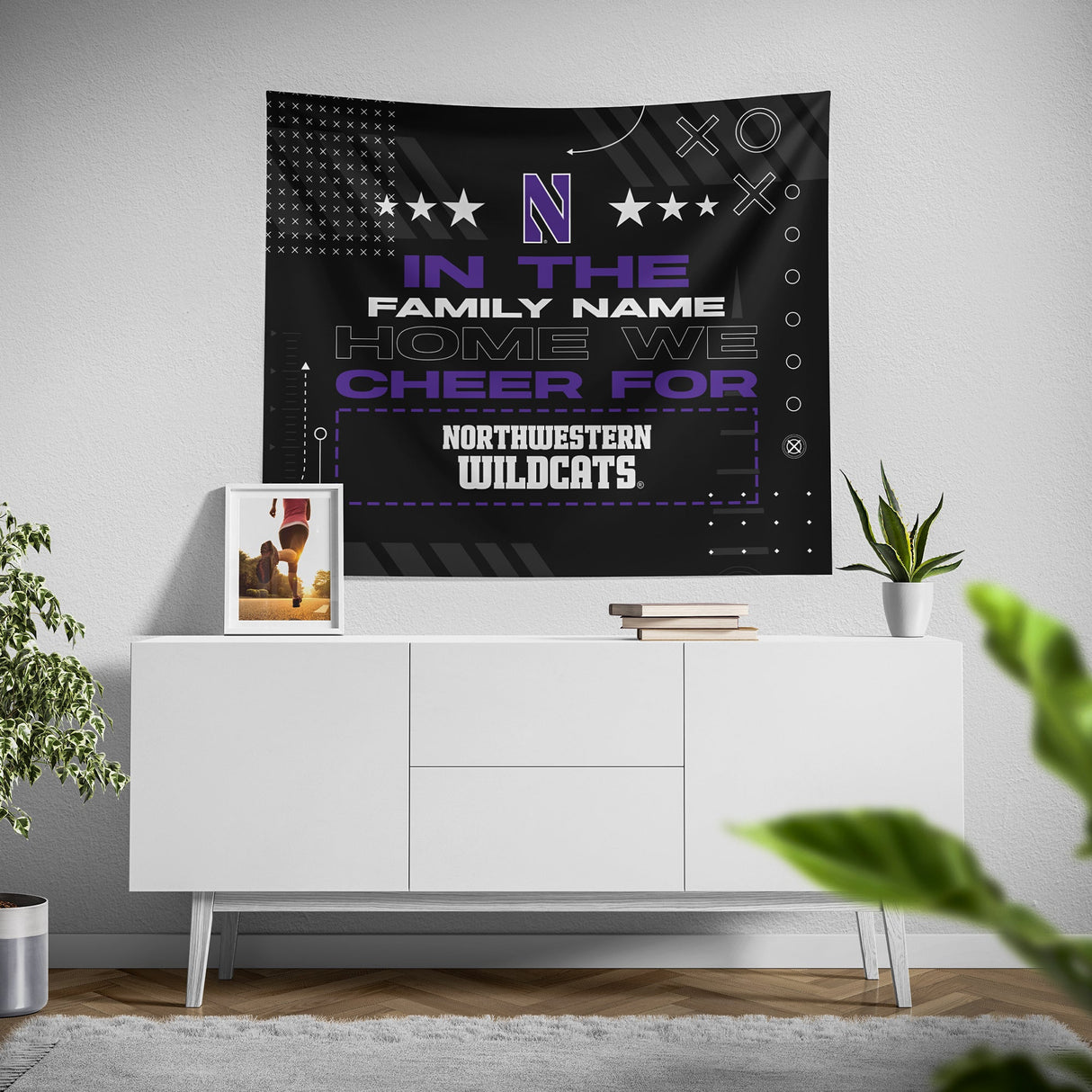 Pixsona Northwestern Wildcats Cheer Tapestry | Personalized | Custom