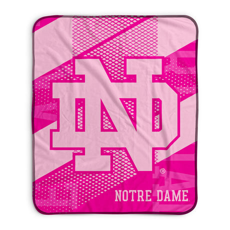 Pixsona Notre Dame Fighting Irish Pink Motion Pixel Fleece Blanket