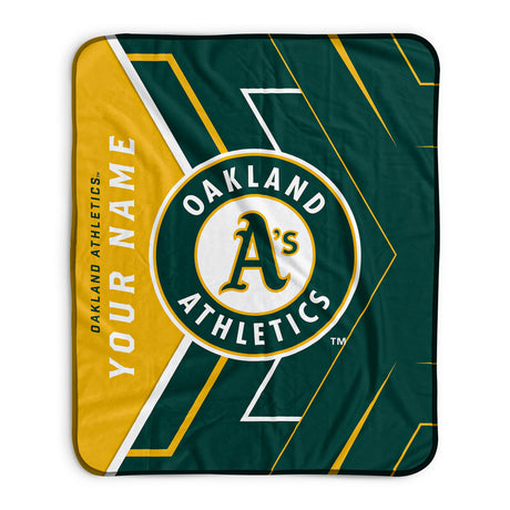Pixsona Oakland Athletics Glow Pixel Fleece Blanket | Personalized | Custom