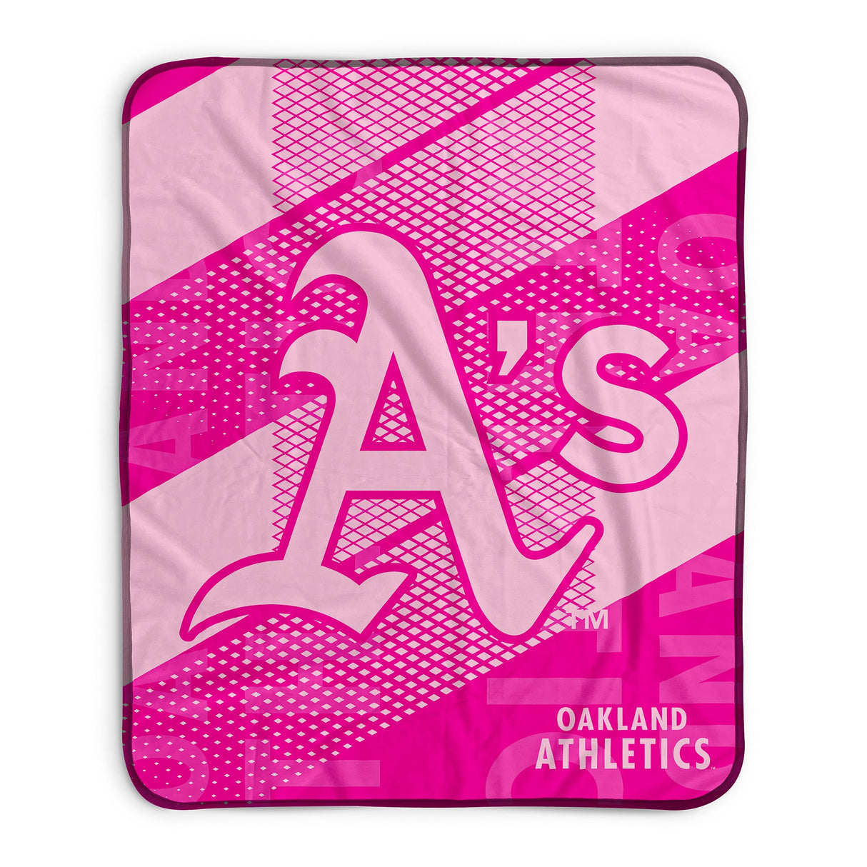 Pixsona Oakland Athletics Pink Motion Pixel Fleece Blanket