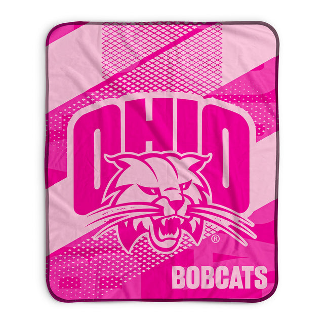 Pixsona Ohio Bobcats Pink Motion Pixel Fleece Blanket