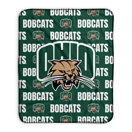 Pixsona Ohio Bobcats Repeat Pixel Fleece Blanket