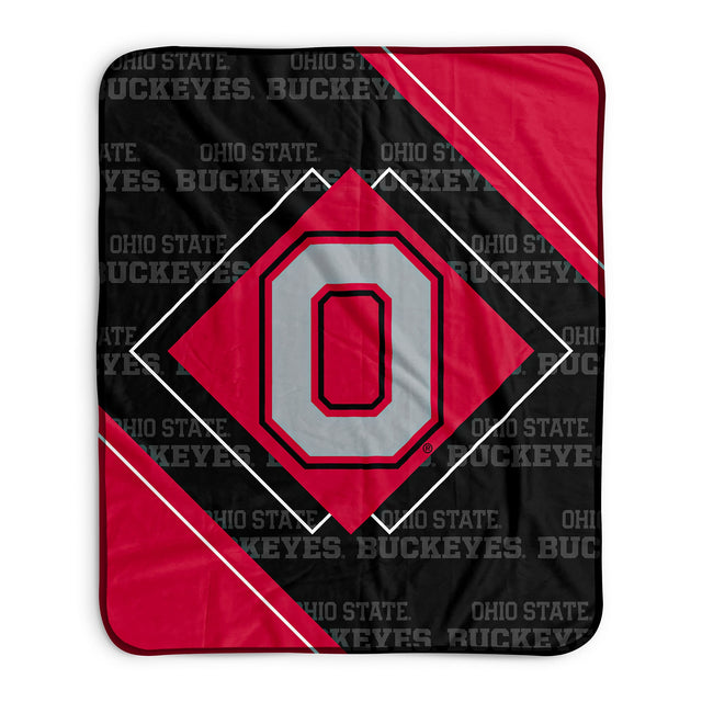 Pixsona Ohio State Buckeyes Boxed Pixel Fleece Blanket