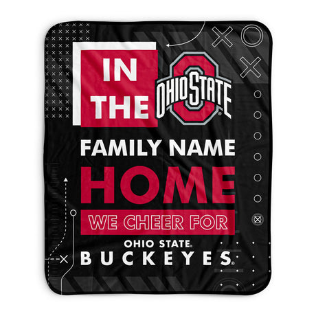 Pixsona Ohio State Buckeyes Cheer Pixel Fleece Blanket | Personalized | Custom