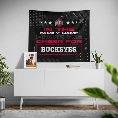 Pixsona Ohio State Buckeyes Cheer Tapestry | Personalized | Custom