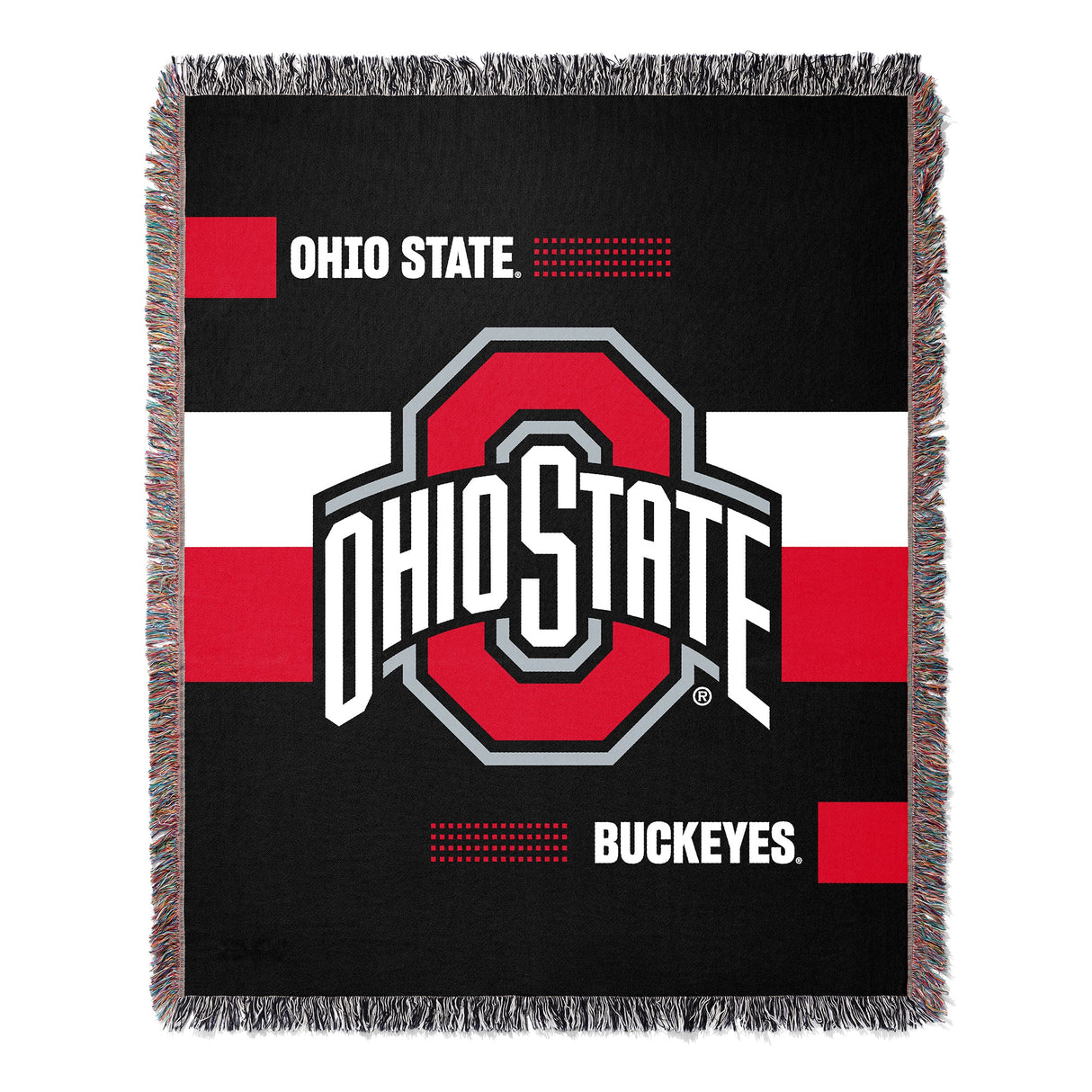 Pixsona Ohio State Buckeyes Dash Printed Woven Throw