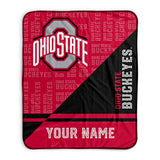 Pixsona Ohio State Buckeyes Split Pixel Fleece Blanket | Personalized | Custom