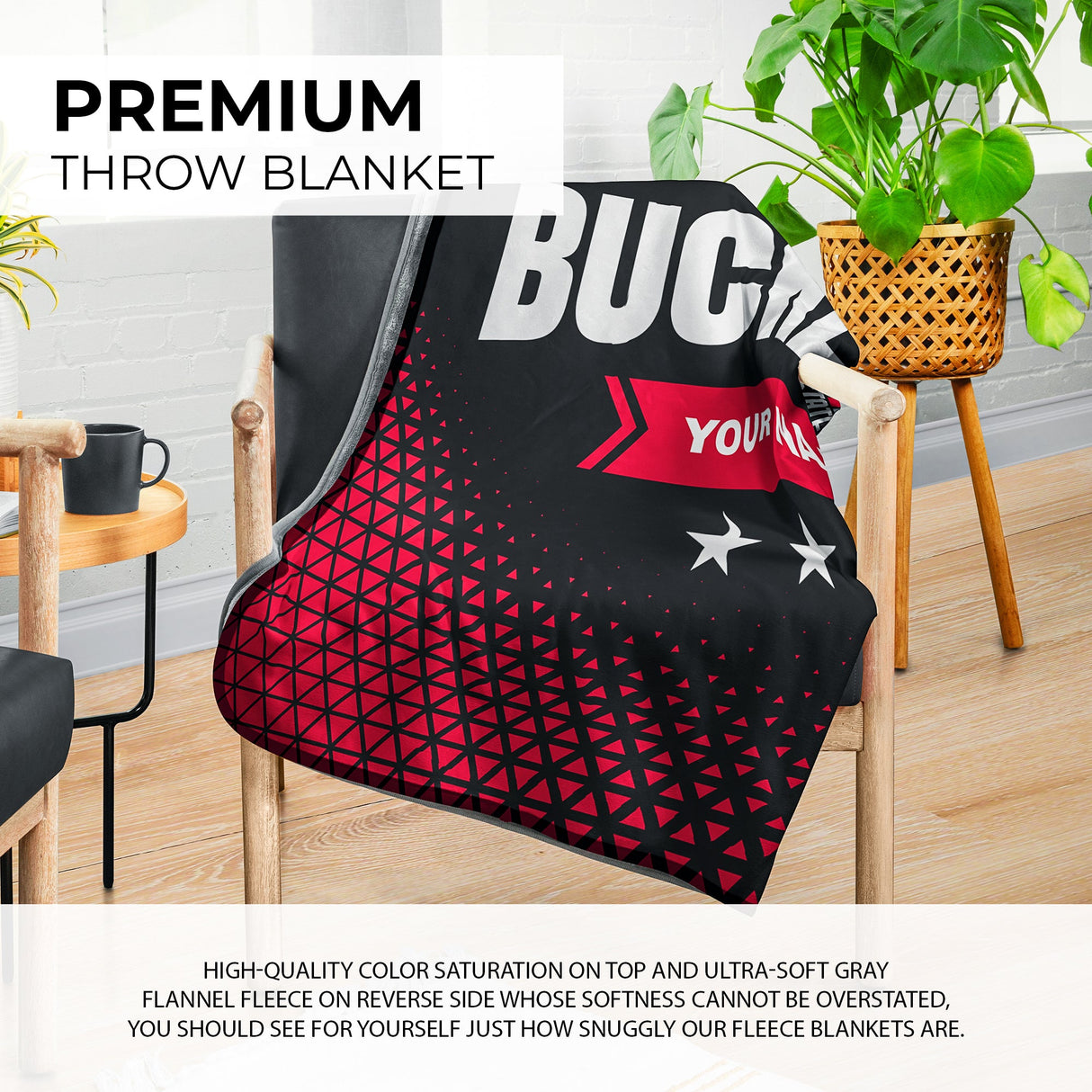 Pixsona Ohio State Buckeyes Vertex Pixel Fleece Blanket | Personalized | Custom