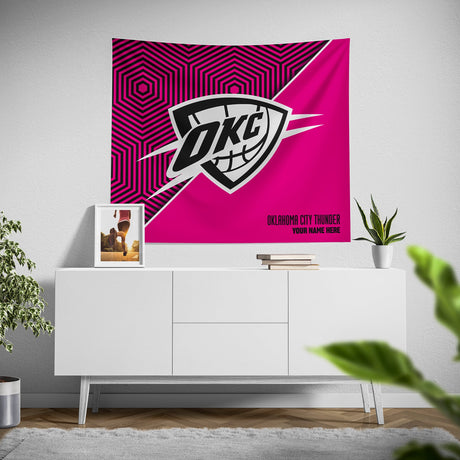 Pixsona Oklahoma City Thunder Pink Implosion Tapestry | Personalized | Custom