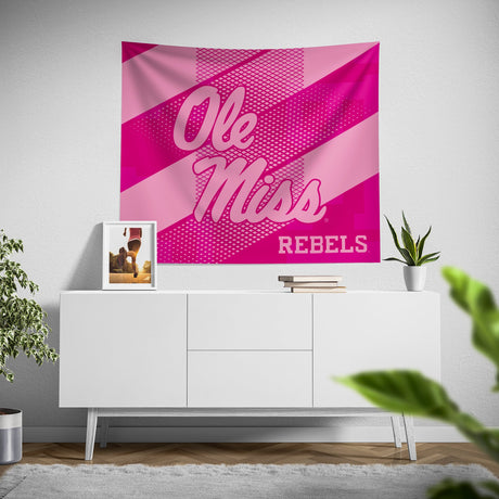 Pixsona Ole Miss Rebels Pink Motion Tapestry