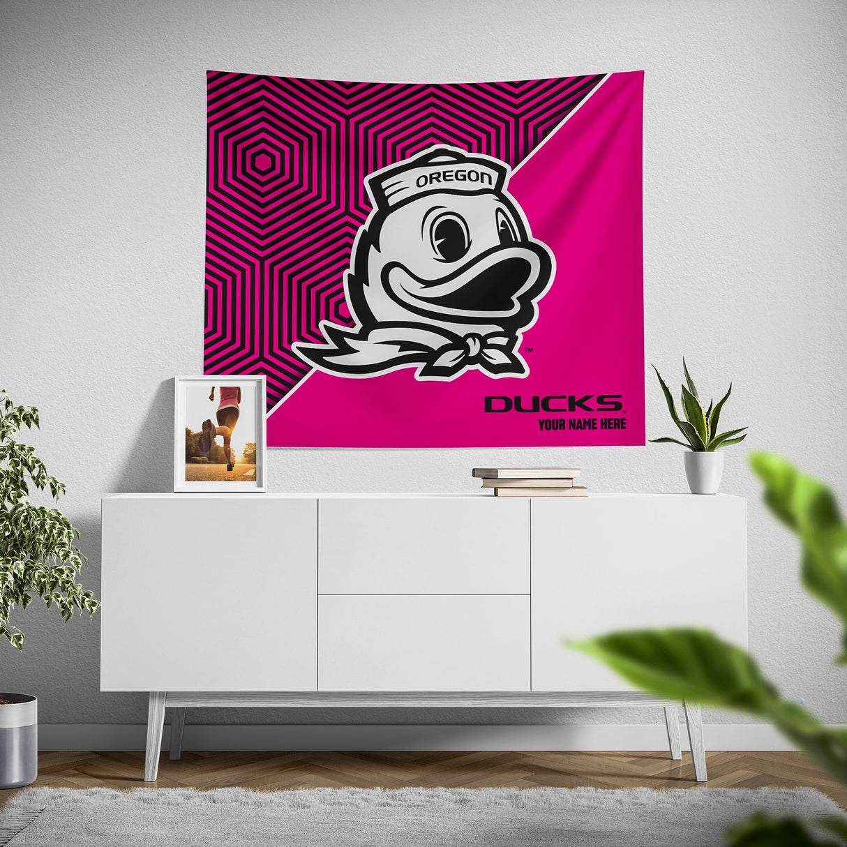 Pixsona Oregon Ducks Pink Implosion Tapestry | Personalized | Custom