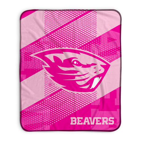 Pixsona Oregon State Beavers Pink Motion Pixel Fleece Blanket