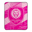 Pixsona Orlando City SC Pink Motion Pixel Fleece Blanket