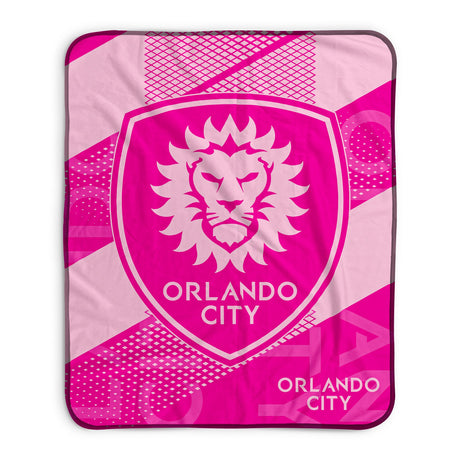 Pixsona Orlando City SC Pink Motion Pixel Fleece Blanket