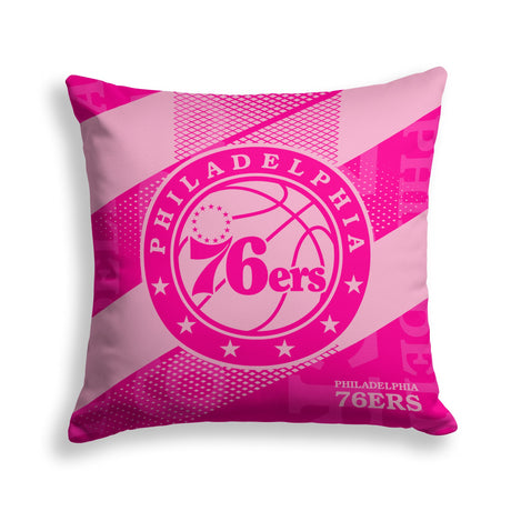 Pixsona Philadelphia 76ers Pink Motion Throw Pillow