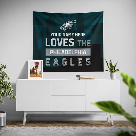 Pixsona Philadelphia Eagles Skyline Tapestry | Personalized | Custom