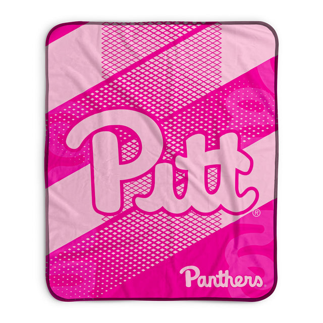 Pixsona Pitt Panthers Pink Motion Pixel Fleece Blanket