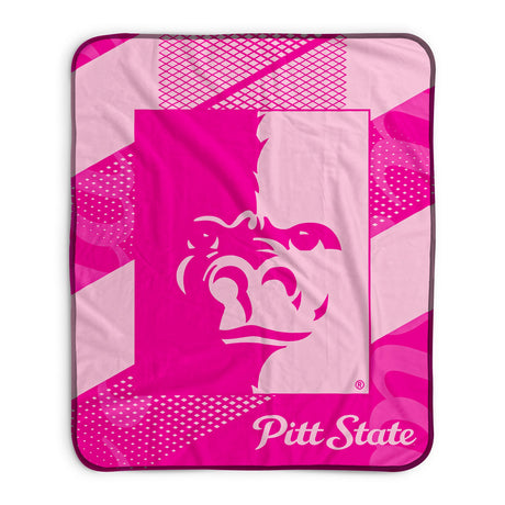 Pixsona Pittsburg State Gorillas Pink Motion Pixel Fleece Blanket