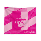 Pixsona Pittsburg State Gorillas Pink Motion Tapestry