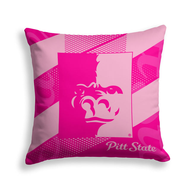 Pixsona Pittsburg State Gorillas Pink Motion Throw Pillow