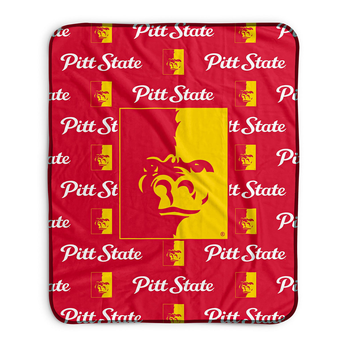 Pixsona Pittsburg State Gorillas Repeat Pixel Fleece Blanket