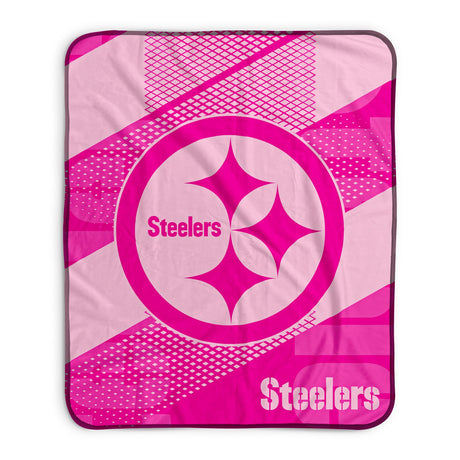 Pixsona Pittsburgh Steelers Pink Motion Pixel Fleece Blanket