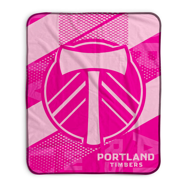 Pixsona Portland Timbers Pink Motion Pixel Fleece Blanket