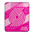 Pixsona Portland Trail Blazers Pink Motion Pixel Fleece Blanket