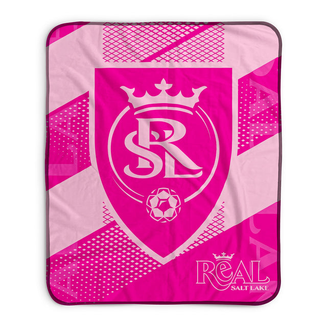 Pixsona Real Salt Lake Pink Motion Pixel Fleece Blanket