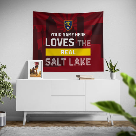 Pixsona Real Salt Lake Skyline Tapestry | Personalized | Custom