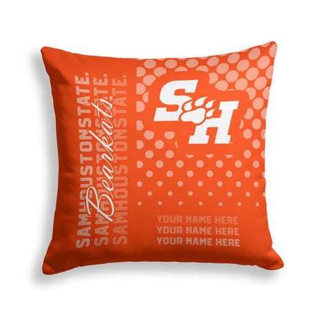 Pixsona Sam Houston State Bearkats Halftone Throw Pillow | Personalized | Custom