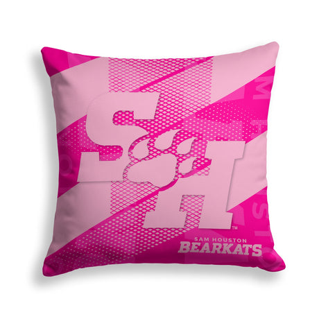 Pixsona Sam Houston State Bearkats Pink Motion Throw Pillow