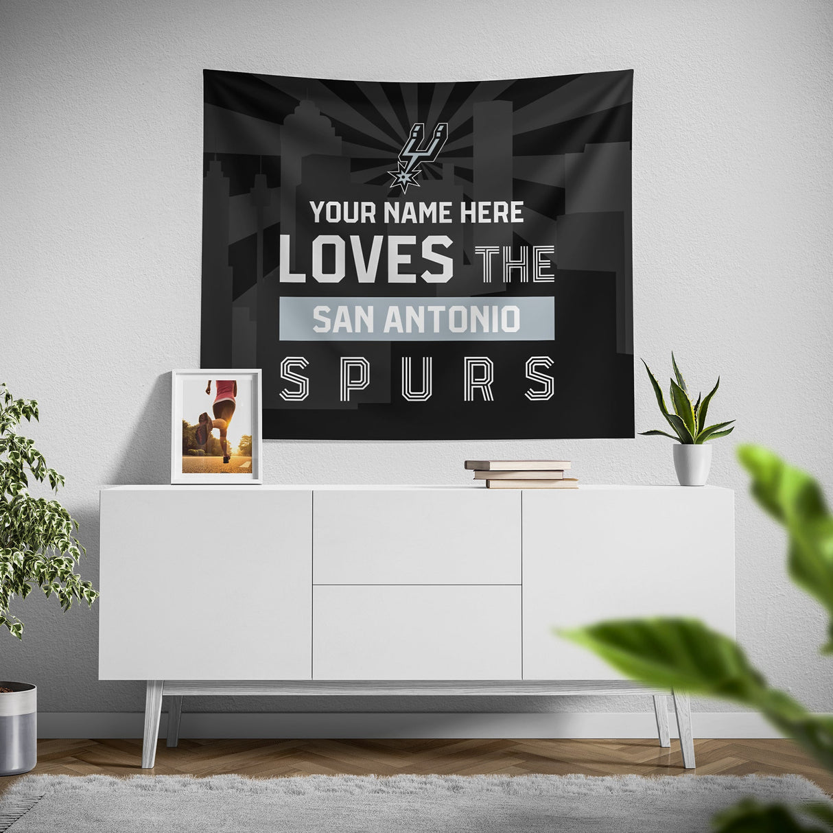 Pixsona San Antonio Spurs Skyline Tapestry | Personalized | Custom