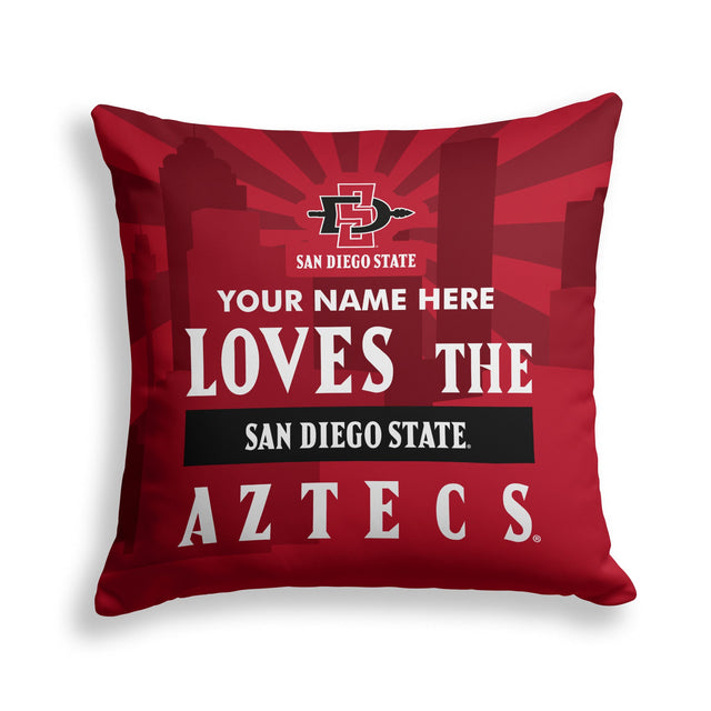 Pixsona San Diego State Aztecs Skyline Throw Pillow | Personalized | Custom