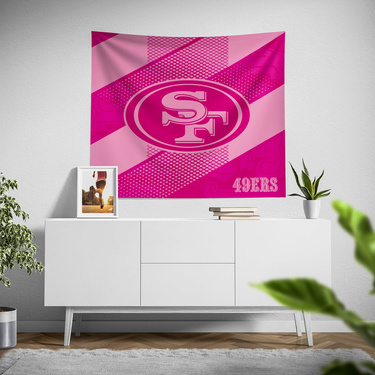 Pixsona San Francisco 49ers Pink Motion Tapestry