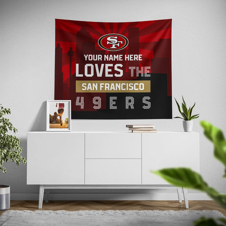Pixsona San Francisco 49ers Skyline Tapestry | Personalized | Custom