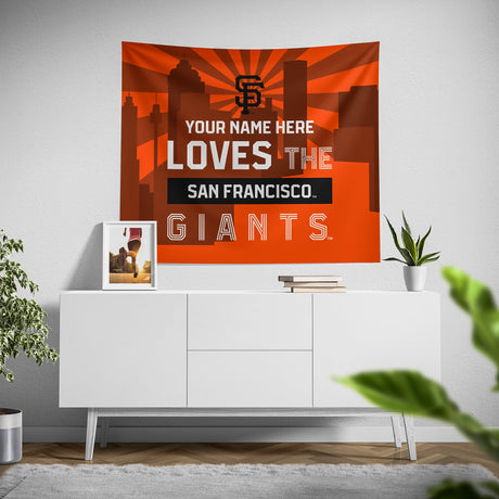 Pixsona San Francisco Giants Skyline Tapestry | Personalized | Custom