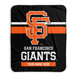 Pixsona San Francisco Giants Stripes Pixel Fleece Blanket | Personalized | Custom
