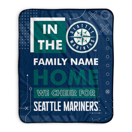 Pixsona Seattle Mariners Cheer Pixel Fleece Blanket | Personalized | Custom