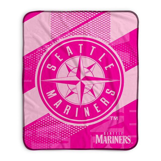 Pixsona Seattle Mariners Pink Motion Pixel Fleece Blanket