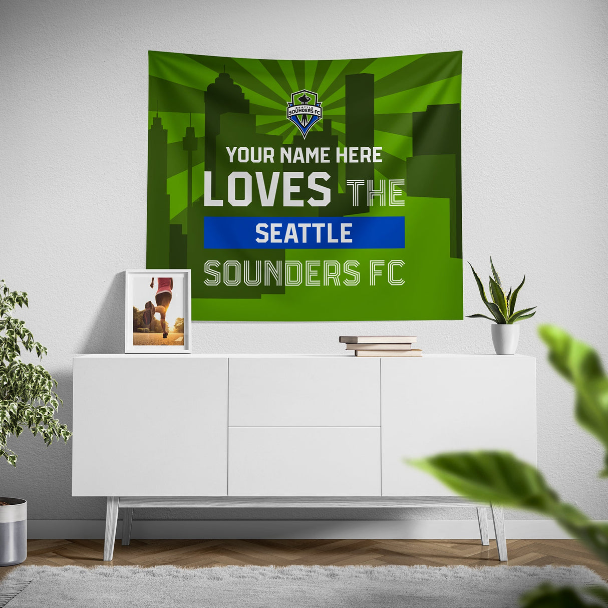 Pixsona Seattle Sounders FC Skyline Tapestry | Personalized | Custom