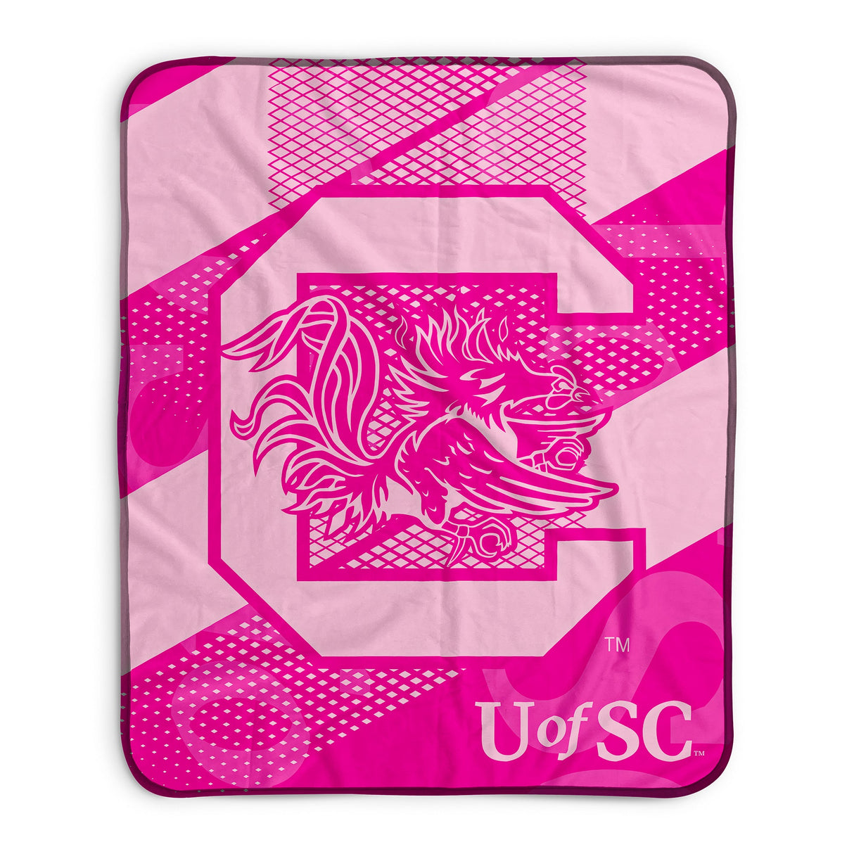 Pixsona South Carolina Gamecocks Pink Motion Pixel Fleece Blanket