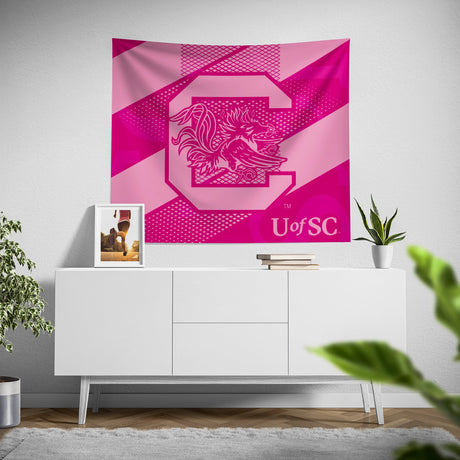 Pixsona South Carolina Gamecocks Pink Motion Tapestry